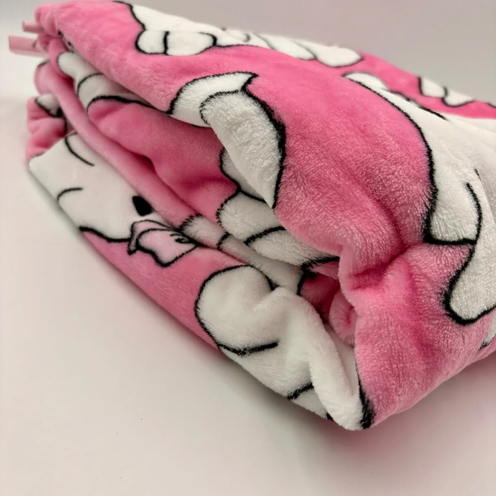 Betsey Johnson Pink Ghost Heart Sunglasses Bows Ultra Soft Plush Throw 50x70 NEW